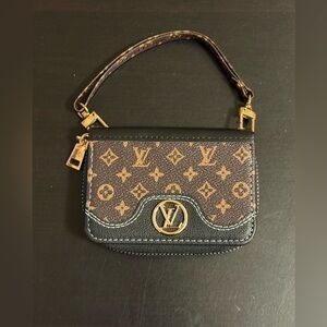 Brown and Black Monogram Clutch Credit Card Holder